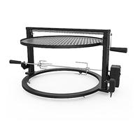 onlyfire Santa Maria Barbecue Attachment Skewer Set for Solo Stove Yukon 27" Fire Pit, Rotisserie with Motor, 2 Meat Needles and Adjustable Cooking Grate