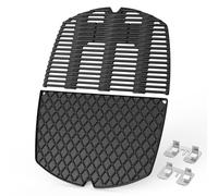 Onlyfire Set of Cast Iron Griddle Plate and Cooking Grate for Weber Q300 Q320 Q3000 Q3100 Q3200 Grills, Replacement for Weber 6560/7646