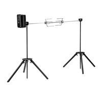 onlyfire Spit Rotisserie Outdoor Camp Grill with Support Legs for Outdoor Campfire Grilling - 35×5/16" Square Spit Rod