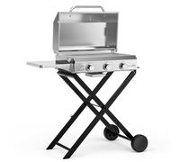 Onlyfire Stainless Steel 3-Burner Portable Gas BBQ with Grill Cart, 7kW