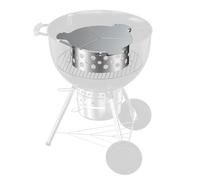 Onlyfire Stainless Steel Charcoal Chamber, Heat Controller for Weber 57 cm Kettle Charcoal Grill, BBQ Smoking Kit with Heat Deflector & 4 Lifting Brackets, Turn Your Kettle into A Smoker