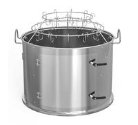 Onlyfire Stainless Steel Smoking Chamber for Weber 57 cm Kettle Grill | Middle Cooking System Turn your Kettle into Smoker Charcoal Grill, Including Ring + Bacon Hanger Rack Kit