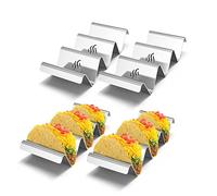 onlyfire Stainless Steel Taco Holder Stand, 4 Solid Taco Trays with Handles