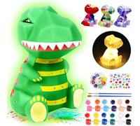 ONLYFUN Paint Your Own Dinosaur Lamp Kit, DIY Crafts Night Light, Arts and Crafts for Kids, Art Set for Kids 9-12, Painting Kit for 8-12, Birthday Gifts for Girls Boys Ages 3 4 5 6 7 8 9 10+