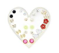 ONLYJUMP 12 Pairs Tiny Stud Earrings Set for Women Dainty Fruit Earring Colorful Crystal Star Stud Earrings Cute Animal Butterfly Heart Flower Pearl Earring Trendy Jewelry Sets, L, Alloy Steel, No