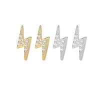 ONLYJUMP 14K Gold Plated Lightning Stud Earrings for Women Cute Rhinestone Lightnings Stud Earrings Small Dainty Earring Halloween Christmas Gift, L, Alloy Steel, No Gemstone