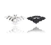 ONLYJUMP 2 Pcs Gothic Black Bat Open Ring Vintage Adjustable Animal Ring Halloween Punk Jewelry for Women Men, Adjustable, Metal, Agate