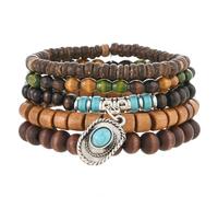 ONLYJUMP Bohemian Mix Bead Multi Layer Versatile Bracelets Set Boho Turquoise Stackable Beaded Strand Stretch Bangles Bracelets Statement Bangle Boho Jewelry Set, L, Alloy Steel, no gemstone