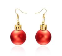 ONLYJUMP Colorful Christmas Earrings for Women Christmas Lightweight Snowflake Star Light Bulb Earrings Festive Cute Red Green Big Ball Earrings Christmas Jewelry, XL, Zinc, No Gemstone