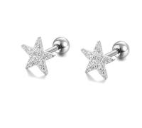 ONLYJUMP Cubic Zirconia 316L Earrings for Women Star Studs Earrings Heart Studs EarringsGold Star Earrings High Polish Tiny Cartilage Studs Jewelry Gift, Zinc, unkown