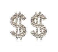 ONLYJUMP Dollar Sign Stud Earrings, Acrylic, Geometric Design, Fashion Jewelry for Women, M, Zinc, No Gemstone