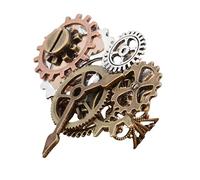 ONLYJUMP Gear Ring for Men Women Punk Unique Retro Personality Mechanical Gear Geometric Steampunk Universal Opening Steampunk Anniversary Hip-Hop Punk Ring, Alloy Steel, No Gemstone