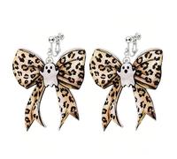 ONLYJUMP Gothic Bow Clip on Earrings for Women Vintage Ghost Bat Pumpkin Dangle Drop Clip Earrings Punk Style Acrylic Dark Vampire Earrings Victoria Funny Halloween Party Jewelry, M, Acrylic, No