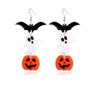 ONLYJUMP Halloween Cute Ghost Pumpkin Earrings for Women Cartoon Cat Spider Earrings Halloween Acrylic Earrings Fun Earrings, Acrylic, No Gemstone