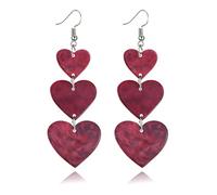 ONLYJUMP Love Heart Dangle Earrings for Women Multi Interlocking Heart Dangle Earrings Acrylic Geometric Dangle Earrings, Acrylic, No Gemstone