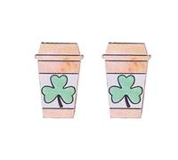 ONLYJUMP Mardi Gras Stud Earrings For Women Wooden MARDI GRAS Earrings Fleur De Lis Earrings Carnival Theme Mask Rainbow Coffee Hat Earrings Carnival Parade Holiday Earrings Gifts, L, Alloy Steel, No