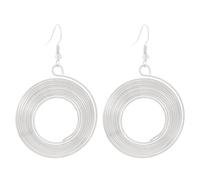 ONLYJUMP Multilayer Round Hoop Earrings for Women Personality Fashion Large Smooth Thin Metal Circle Geometric Boho Multiple Drawing Dangle Drop Statement Earrings Minimalist Jewelry Ladies Gifts, M