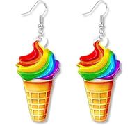 ONLYJUMP Rainbow Earrings for Women Love Wins Dangle Post Earrings Gay Lesbian Earrings Colorful Love Butterfly Sunflower Rainbow Drop Earrings Pride Jewelry Gifts, Acrylic, No Gemstone