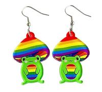 ONLYJUMP Rainbow Earrings for Women Love Wins Dangle Post Earrings Gay Lesbian Earrings Colorful Love Butterfly Sunflower Rainbow Drop Earrings Pride Jewelry Gifts, Acrylic, No Gemstone
