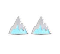 ONLYJUMP Snow Mountain Stud Earrings for Women Dainty Blue Ice Snowy Mountains Peak Triangle Geometric Tiny Earrings Trendy Climbing Hiking Sports Lovers Holiday Christmas Fashion Jewelry, L, Alloy