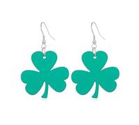 ONLYJUMP St Patrick's Day Acrylic Earrings For Women Irish Shamrock Acrylic Dangle earrings Green Lucky Clover Dangle Acrylic Earrings Statement St Patricks Day Accessories, L, Alloy Steel, No