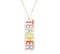 ONLYJUMP Teacher Necklace for Women Rainbow Pencil Book Dangle Pendant Sparkly Crystal Rhinestone Jewelry Appreciation Gifts for Professors Teachers, M, Metal, No Gemstone