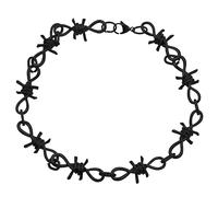 ONLYJUMP Unisex Gothic Thorns Choker Necklace - 20inches Hip Hop Barbed Alloy Wire Choker Necklace Chain, Punk Jewelry Gift for Men Women, L, Metal, No Gemstone
