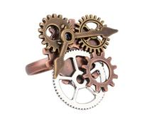 ONLYJUMP Vintage Antique Bronze Steampunk Gear Ring for Men Women | Handmade, Gothic Jewelry, Retro Mechanical Style, Halloween Cosplay, Festival Party