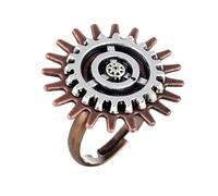 ONLYJUMP Vintage Antique Bronze Steampunk Gear Ring for Men Women | Handmade, Gothic Jewelry, Retro Mechanical Style, Halloween Cosplay, Festival Party