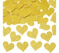 ONLYKXY 100pcs 1inch Big Glitter Table Confetti for Decor,Scatter Bless Confetti Decoration for Easter Spring Bride Shower Birthday Wedding Theme Graduation Party Valentine's Day (Heart, Gold)