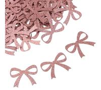 ONLYKXY 100pcs Bachelorette Party Scatter Confetti Table Decor for Romantic Night,Large Fancy Tablescape Sequins for Wedding Engagement Birthday Bridal Shower Valentine's Day (Glitter Pink Bowknot)