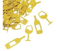ONLYKXY 100pcs Bachelorette Party Scatter Confetti Table Decor for Romantic Night,Large Fancy Tablescape Sequins for Wedding Engagement Birthday Bridal Shower Valentine's Day (Wine Glass & Bottle)