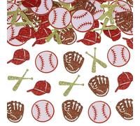 ONLYKXY 100pcs Glitter Sports Confetti Table Decor Colorful Scatter Bless Confetti for Celebrate Sport Theme Birthday Party Shower Christmas Hallowmas Wedding Graduation (Red Baseball,Bap,Bat,Gloves)