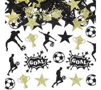 ONLYKXY 100pcs Glitter Sports Confetti Table Decor Colorful Scatter Bless Confetti for Celebrate Sport Theme Birthday Party Shower Christmas Hallowmas Wedding Graduation (Stars,Soccer,Trophy,Sign)