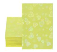 ONLYKXY 100pcs Soft Clear Plastic Heart Glitter Bag Storage Pouch Laser Sleeve Cover Pocket Holder Holographic Photo Protector Top Loader for 3in Trading Card Coin Jewelry (Yellow)