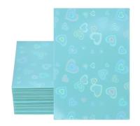 ONLYKXY 100pcs Soft Clear Plastic Heart Glitter Bag Storage Pouch Laser Sleeve Cover Pocket Holder Holographic Photo Protector Top Loader for 3in Trading Card Coin Jewelry (Green)