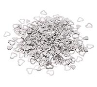 ONLYKXY 1200Pcs Love Heart Shaped Confetti, Table Wedding Decoration, Glitter Confetti for Wedding Party (Silver)
