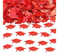 ONLYKXY 15gram Glitter Table Confetti Decor Scatter Bless Confetti Grad Party Decor for Congrats College Graduation Birthday Wedding Party Chocolate Favor Envelope Decal (Red Graduation Cap)