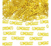 ONLYKXY 15gram Glitter Table Confetti Decor Scatter Bless Confetti Grad Party Decor for Congrats College Graduation Birthday Wedding Party Chocolate Favor Envelope Decal (Gold CONGRATS)