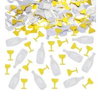 ONLYKXY 15gram Glitter Table Confetti Decor Scatter Bless Confetti Grad Party Decor for Congrats College Graduation Birthday Wedding Party Chocolate Favor Envelope Decal (Gold glass & Silver bottle)