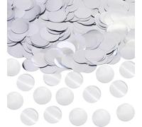 ONLYKXY 15gram Glitter Table Confetti Decor Scatter Bless Confetti Grad Party Decor for Congrats College Graduation Birthday Wedding Party Chocolate Favor Envelope Decal (Silver Round)