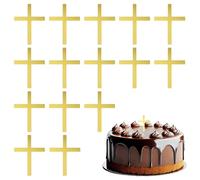 ONLYKXY 15pcs Gold Small Cross Cake Side Decor Acrylic Cross Cupcake Topper Glitter Pick for Theme Party Craft DIY,Bless,Wedding, Bridal Shower,Christmas,Hallowmas,Birthday Baptism,1.77x2.36in