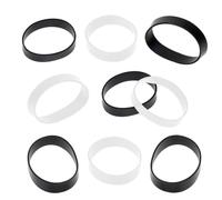 ONLYKXY 200Pcs Black & White Mini Silicone Cable Ties Soft Flat Thick Rubber Bands Elastic Band Supplies Reusable Elasticity Coil Ring for School Home Office Banding Packing Storage Mark (20mm/0.8in)