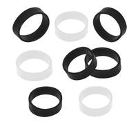 ONLYKXY 200Pcs Black & White Mini Silicone Cable Ties Soft Flat Thick Rubber Bands Elastic Band Supplies Reusable Elasticity Coil Ring for School Home Office Banding Packing Storage Mark (15mm/0.6in)
