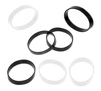 ONLYKXY 200Pcs Black & White Mini Silicone Cable Ties Soft Flat Thick Rubber Bands Elastic Band Supplies Reusable Elasticity Coil Ring for School Home Office Banding Packing Storage Mark (25mm/1in)