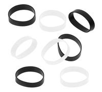 ONLYKXY 200Pcs Black & White Mini Silicone Cable Ties Soft Flat Thick Rubber Bands Elastic Band Supplies Reusable Elasticity Coil Ring for School Home Office Banding Packing Storage Mark (17mm/0.66in)
