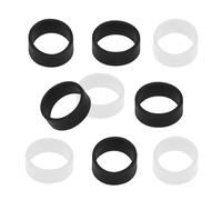 ONLYKXY 200Pcs Black & White Mini Silicone Cable Ties Soft Flat Thick Rubber Bands Elastic Band Supplies Reusable Elasticity Coil Ring for School Home Office Banding Packing Storage Mark (10mm/0.4in)
