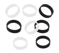 ONLYKXY 200Pcs Black & White Mini Silicone Cable Ties Soft Flat Thick Rubber Bands Elastic Band Supplies Reusable Elasticity Coil Ring for School Home Office Banding Packing Storage Mark (18mm/0.7in)