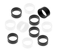 ONLYKXY 200Pcs Black & White Mini Silicone Cable Ties Soft Flat Thick Rubber Bands Elastic Band Supplies Reusable Elasticity Coil Ring for School Home Office Banding Packing Storage Mark (8mm/0.3in)