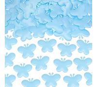 ONLYKXY 200pcs Sponge Petals Confetti Butterfly Flower Glitter Table Decor for Wedding Birthday Mother's Valentine's Thanks Giving Day Theme Party Scatter Ponge Petal Bless Confetti (Blue)